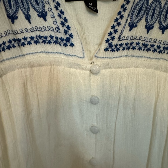 NWOT Boho Embroidered Button Maxi Dress - Picture 5 of 7